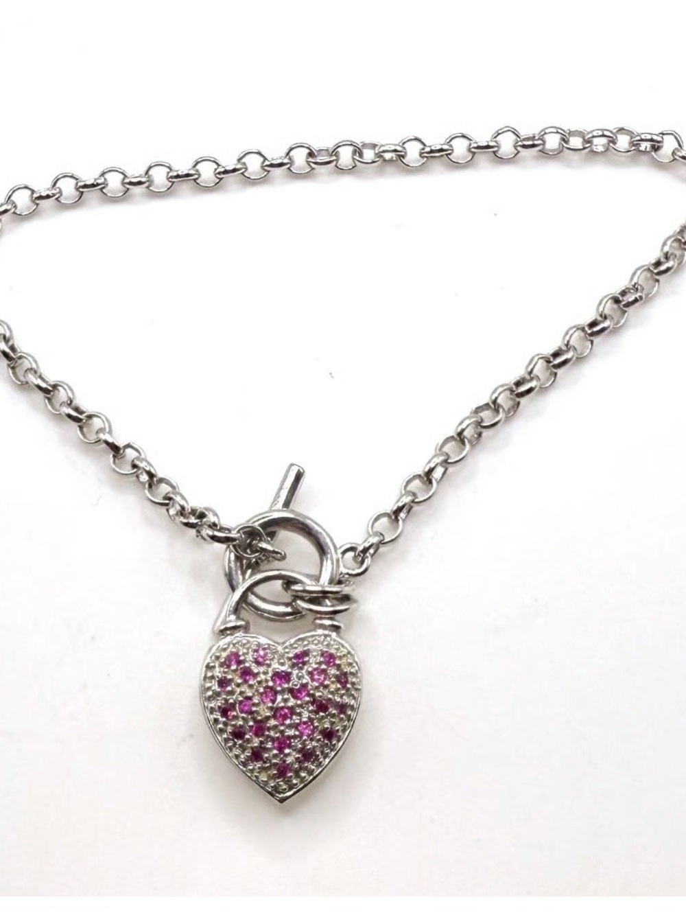 Sweetheart PaveToggle Bracelet - Sterling Silver